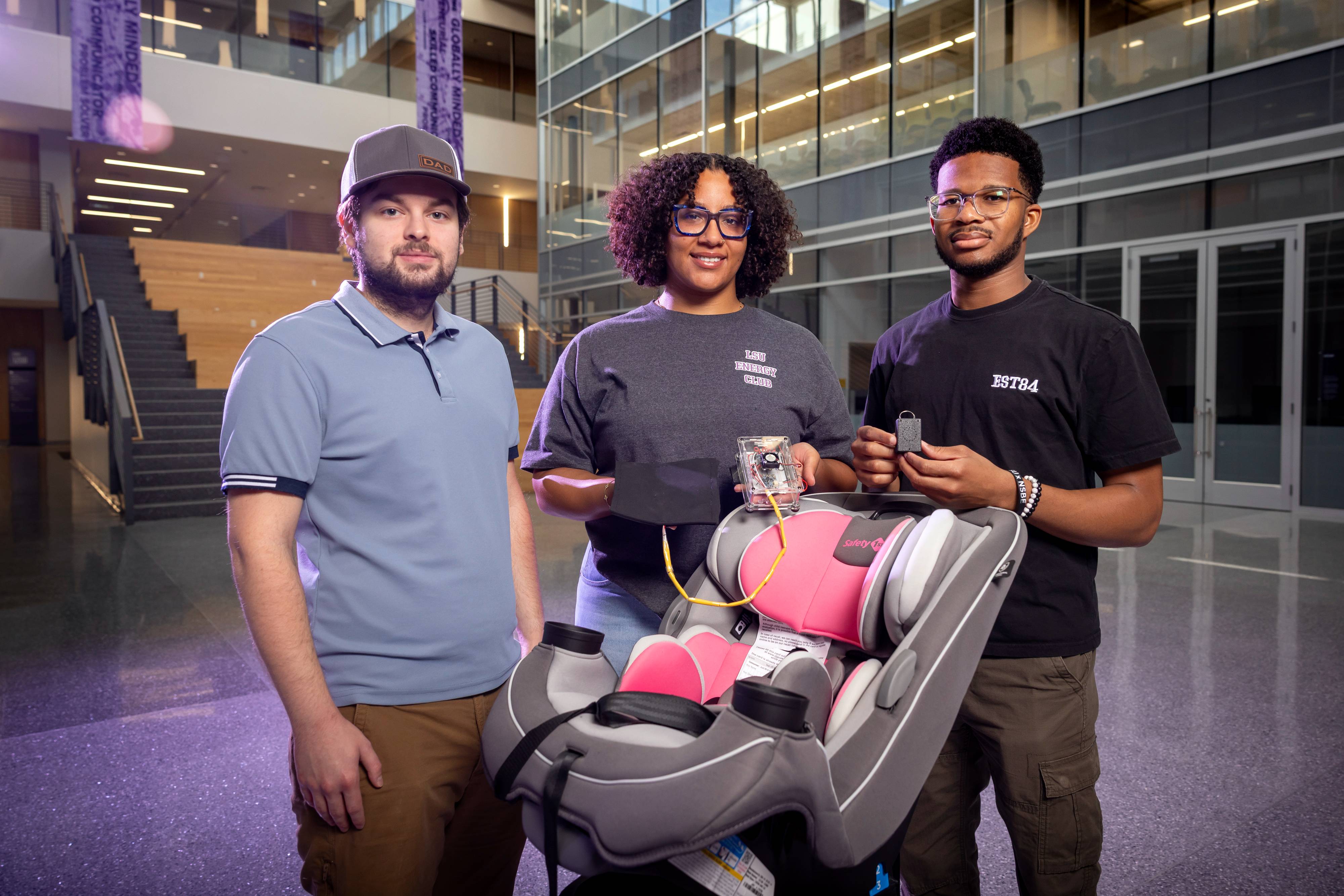 Three LSU students designed car seat detection device Three LSU students designed car seat detection device