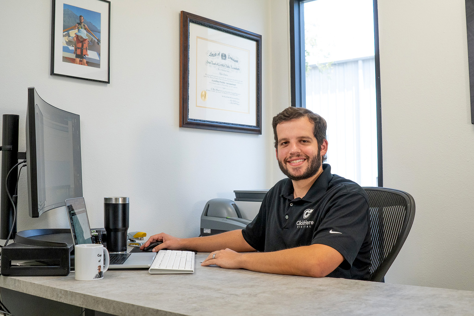 Kyle Owens in his office