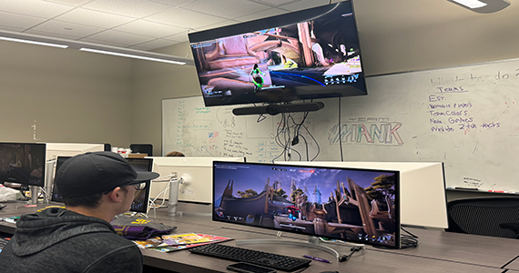 Students in Esports camp playing video games