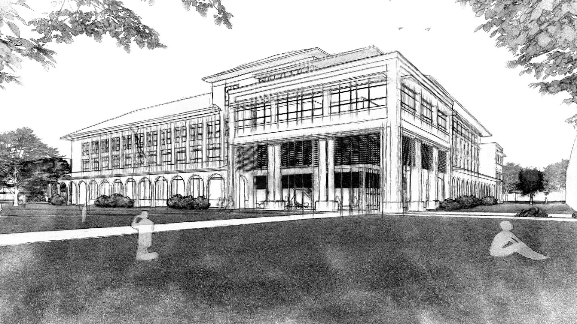 Conceptual rendering of the LSU Construction & Advanced Manufacturing Building